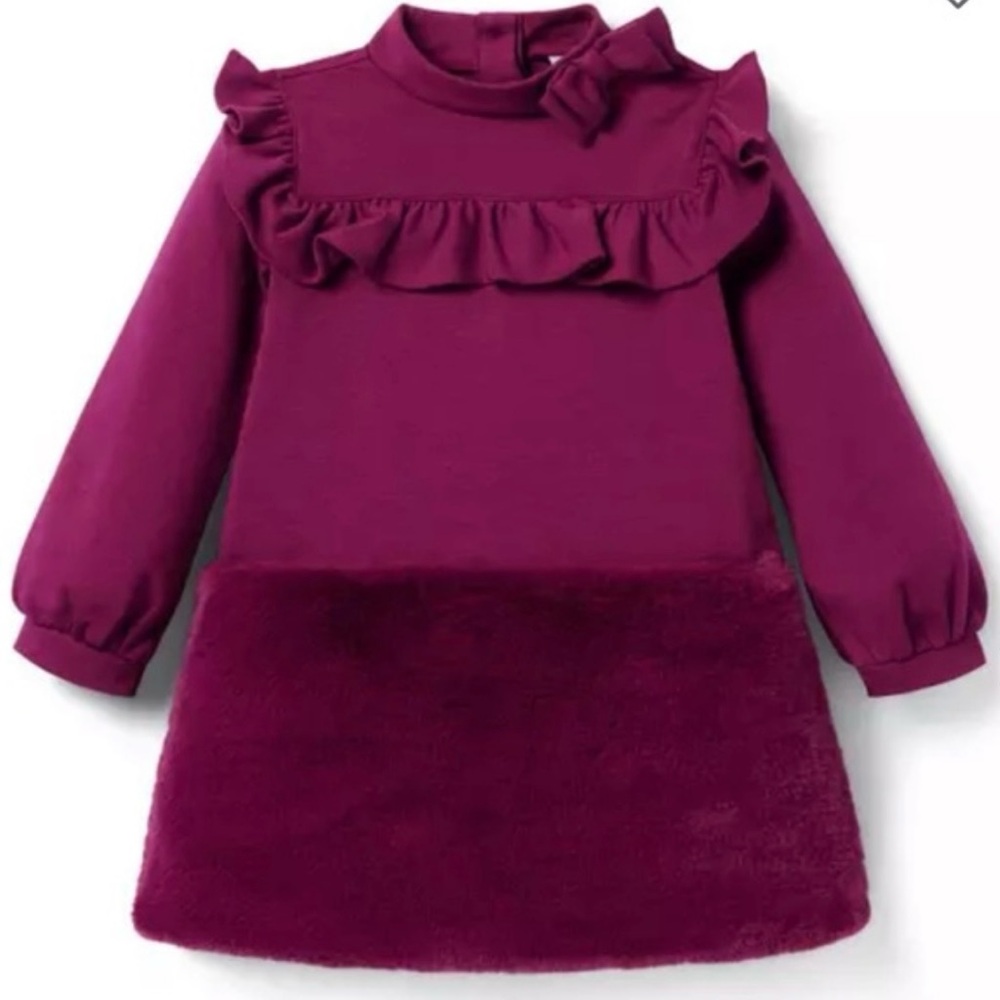 Janie And Jack Dresses | Janie & Jack Ponte Dress With Faux Fur Skirt